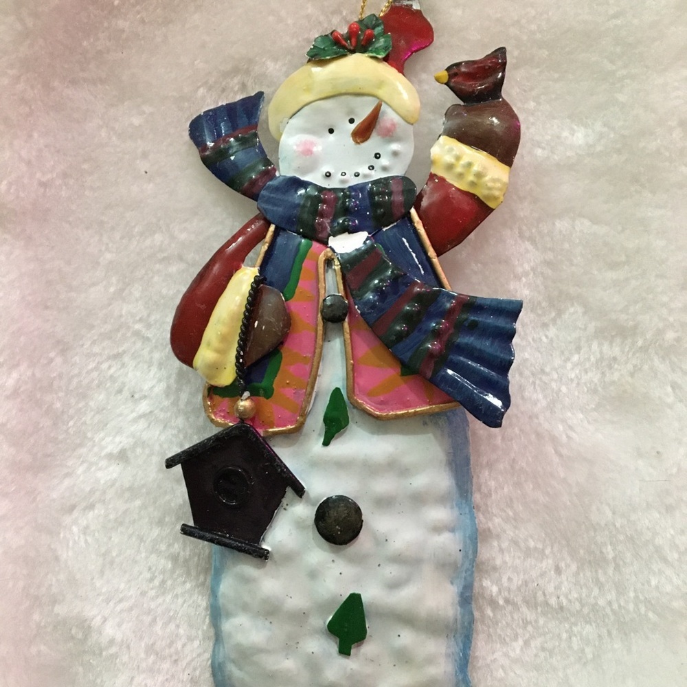 Festive Snowman Wall Decor with Scarf and Hat
